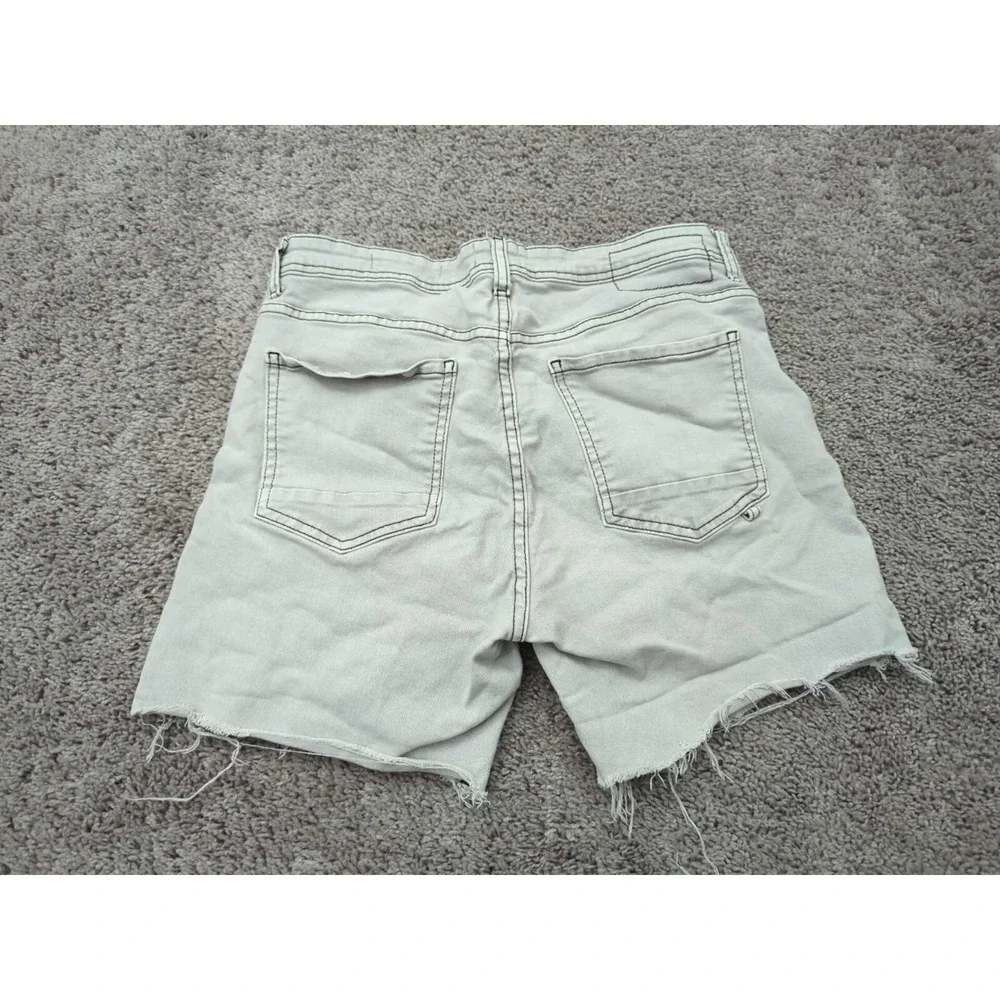 Cotton On Shorts Mens 32 Gray Denim Straight Frayed Hem Stretch‎ Casual